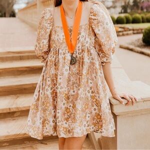 Storia Floral Puff Sleeve Dress